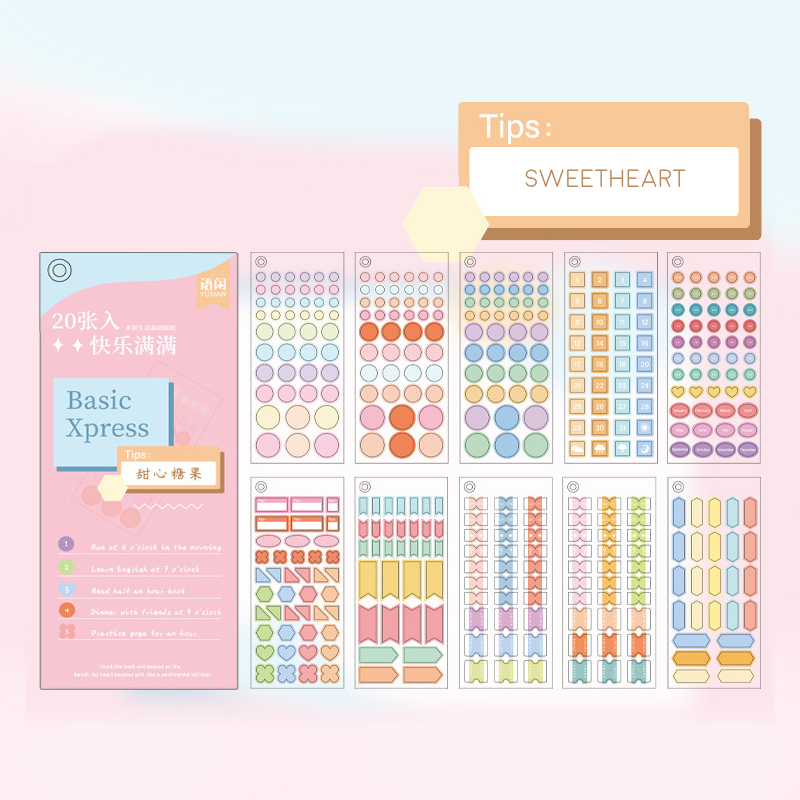 Basic Xpress Colorful Label Stickers